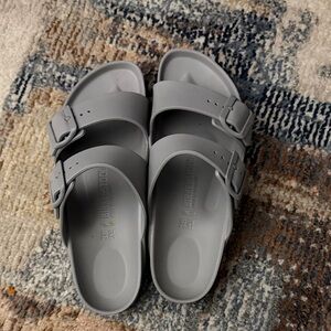 Birkenstock Light Gray Slide Sandals